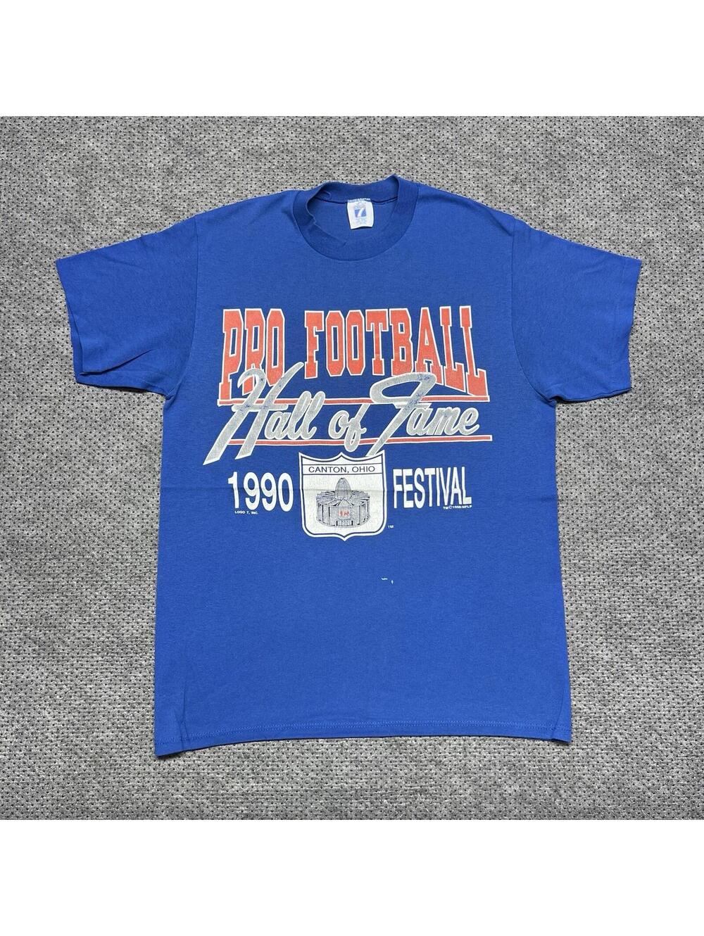 Vintage 1990 Pro Football Hall Of Fame Festival T-Shirt Large LOGO 7 RARE MENS